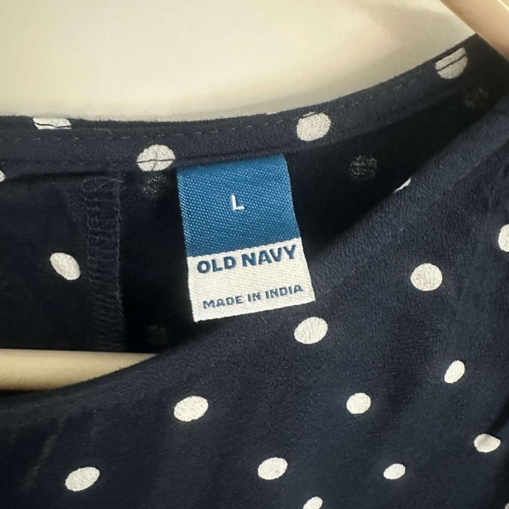 Old Navy Navy Blue Polka Dot Dress